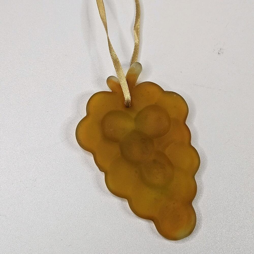 Vintage Frosted Glass Grapes Ornament Orange Sun Catcher Decor Christmas Tuscany